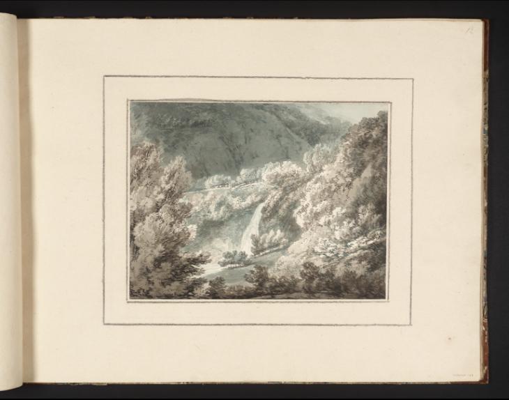 Joseph Mallord William Turner, Thomas Girtin, ‘A Waterfall among Woods on a Mountain-side’ c.1794-8