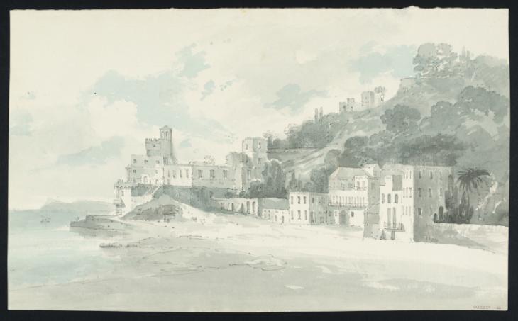 Joseph Mallord William Turner, Thomas Girtin, ‘Posilippo: Buildings on the Shore’ c.1797