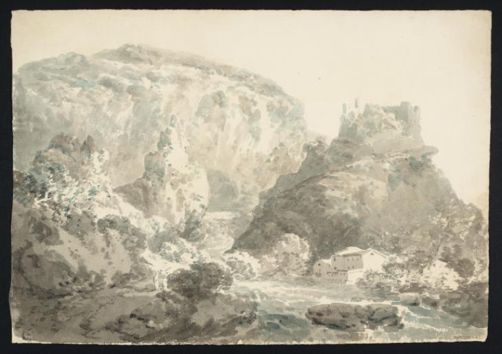 Joseph Mallord William Turner, Thomas Girtin, ‘A River among Rocky Cliffs, with a Castle’ c.1797