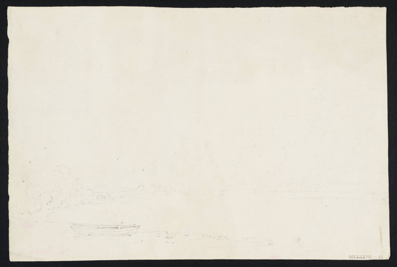 A Lake, with a Boat Drawn Up on the Nearer Shore, and Hills Beyond