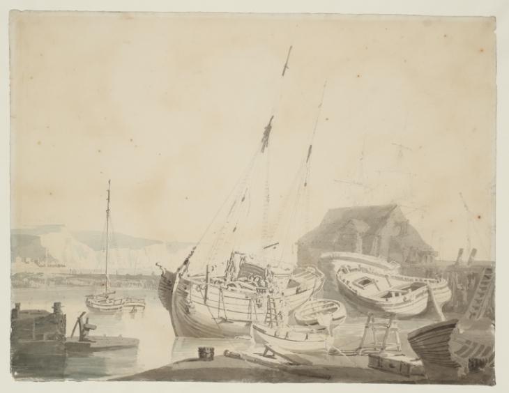 Joseph Mallord William Turner, Thomas Girtin, ‘Dover Harbour, with Shipping being Overhauled’ 1795-6