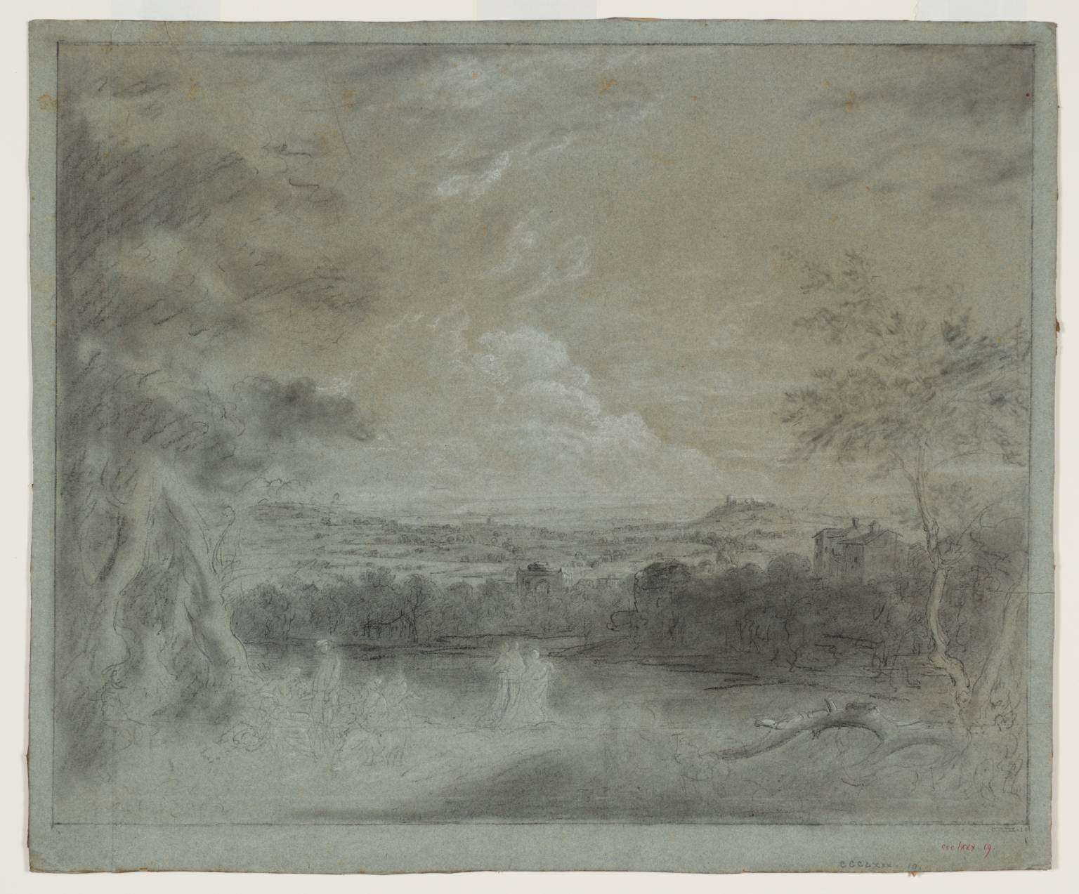 Landscape Composition with an Extensive View towards the Sea, and Figures in the Foreground