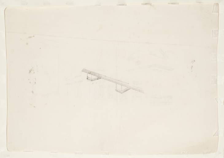 Joseph Mallord William Turner, ‘Tracing of a Perspective Construction of Pulteney Bridge, Bath’ c.1810