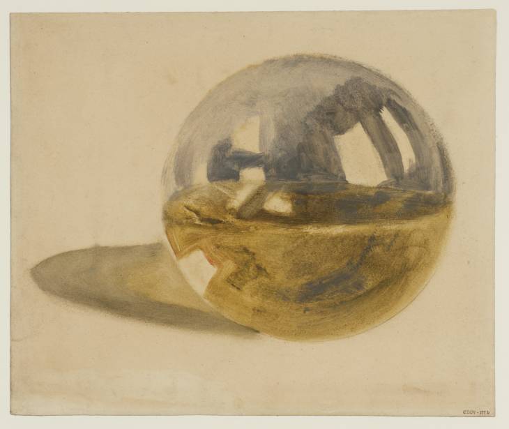 Joseph Mallord William Turner, ‘Lecture Diagram: Reflections and Refractions in a Transparent Globe Half-Filled with Water’ c.1810