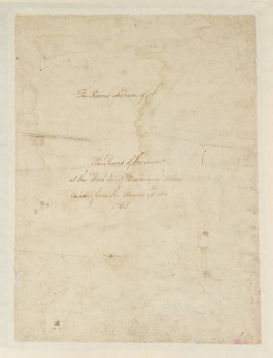 Joseph Mallord William Turner, ‘Inscription by Turner: Title of a View’ 1791