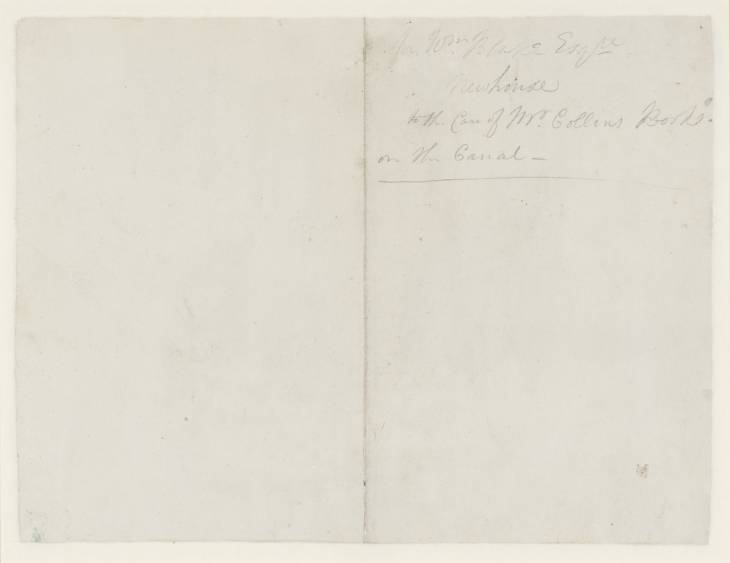 Joseph Mallord William Turner, ‘Inscription by Turner: Names and Addresses’ ?1794