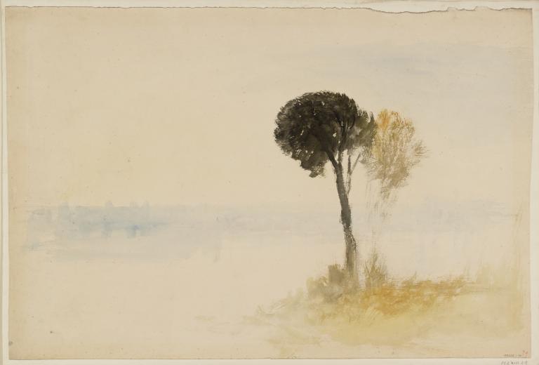 Joseph Mallord William Turner, ‘Landscape with a Low Sun, Possibly Related to 'Ulysses Deriding Polyphemus'’ c.1828-38