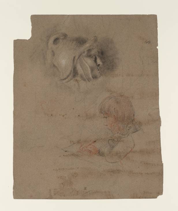 Joseph Mallord William Turner, ‘Helmeted Head in Profile, with Other Studies’ ?1790-3