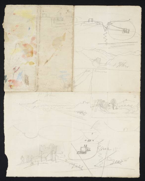 Joseph Mallord William Turner, ‘Mayburgh and King Arthur's Round Table, Penrith; St John's in the Vale, Keswick; Yanwath Hall, Penrith; and a Sketch’ 1831