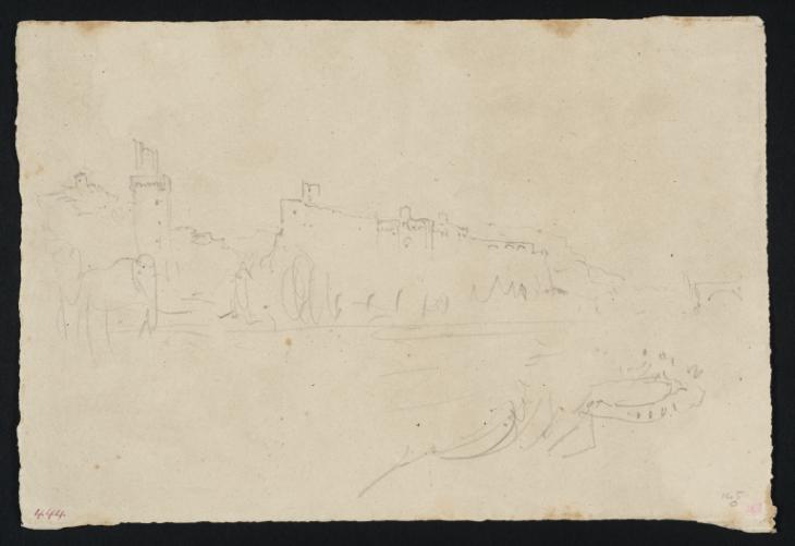 Joseph Mallord William Turner, ‘Ruined ?Italian Fortifications on a Rock’ c.1828-43