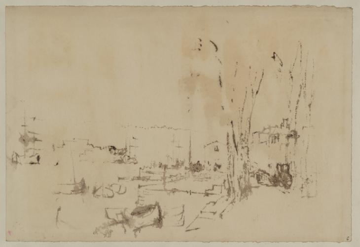 Joseph Mallord William Turner, ‘Offset: A Quay and Shipping at East Cowes, with Cowes across the River Medina’ date not known