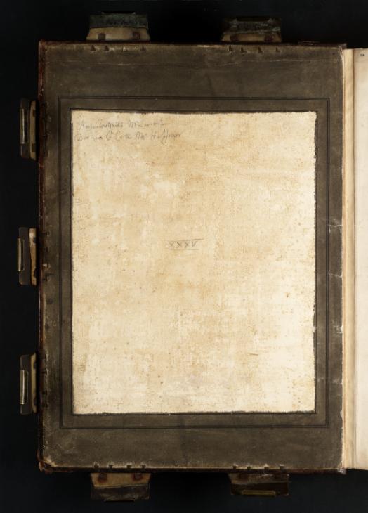 Joseph Mallord William Turner, ‘Inscription by Turner: Subjects and Names’ c.1797 (Inside front cover of sketchbook)