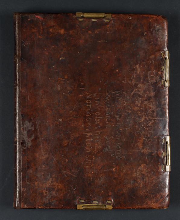 Joseph Mallord William Turner, ‘Inscription by Turner: Place Names’ c.1797 (Front cover of sketchbook)
