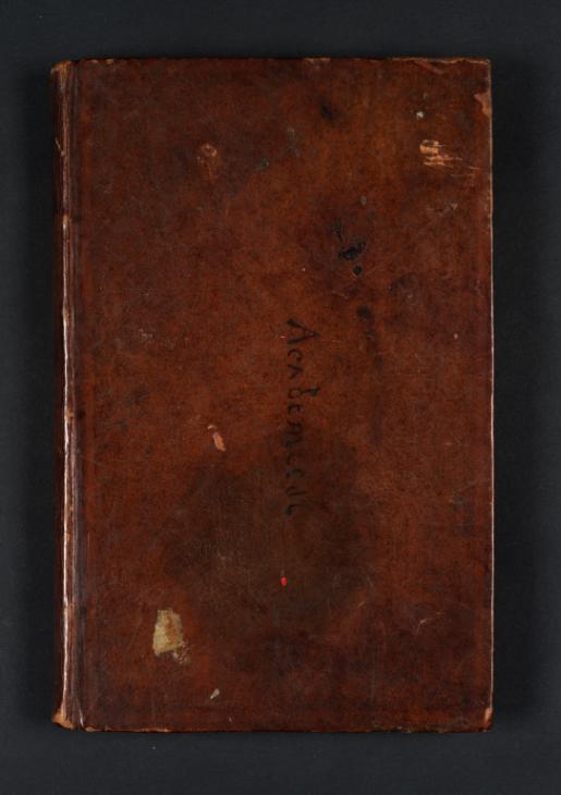 Joseph Mallord William Turner, ‘Inscription by Turner: Title of Sketchbook’ c.1798-9 (Front cover of sketchbook)