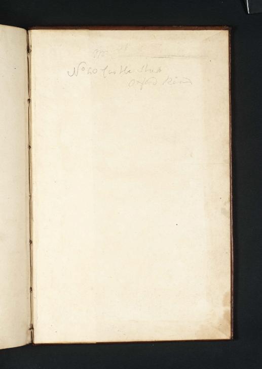 Joseph Mallord William Turner, ‘Inscription by Turner: A Name and Address’ c.1798-9 (Inside back cover of sketchbook)
