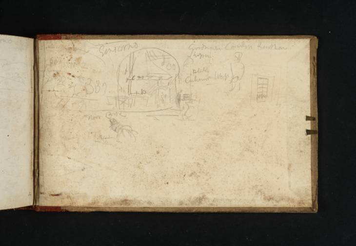 Joseph Mallord William Turner, ‘Interior at Genzano’ 1819 (Inside back cover of sketchbook)