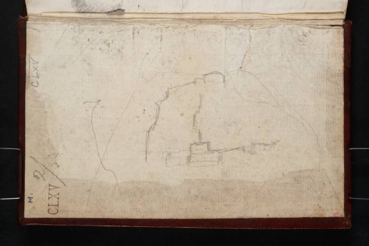 Joseph Mallord William Turner, ‘Ruins on a Hill’ 1818 (Inside front cover of sketchbook)