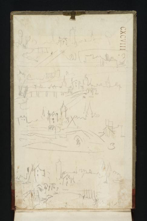 Joseph Mallord William Turner, ‘Five Views of ?Oxford’ c.1821-2 (Inside front cover of sketchbook)