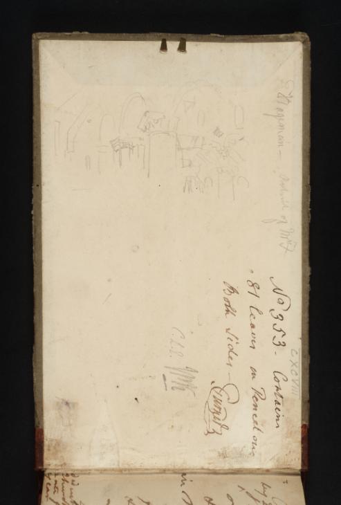 Joseph Mallord William Turner, ‘?A Church Interior’ 1821 (Inside back cover of sketchbook)
