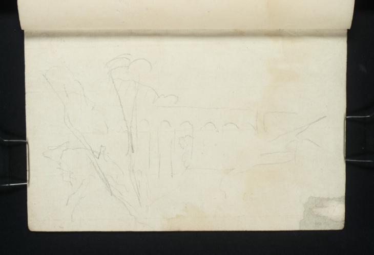 Joseph Mallord William Turner, ‘Crambe Beck Bridge, on the Road Between Malton and York’ c.1816-18 (Inside back cover of sketchbook)