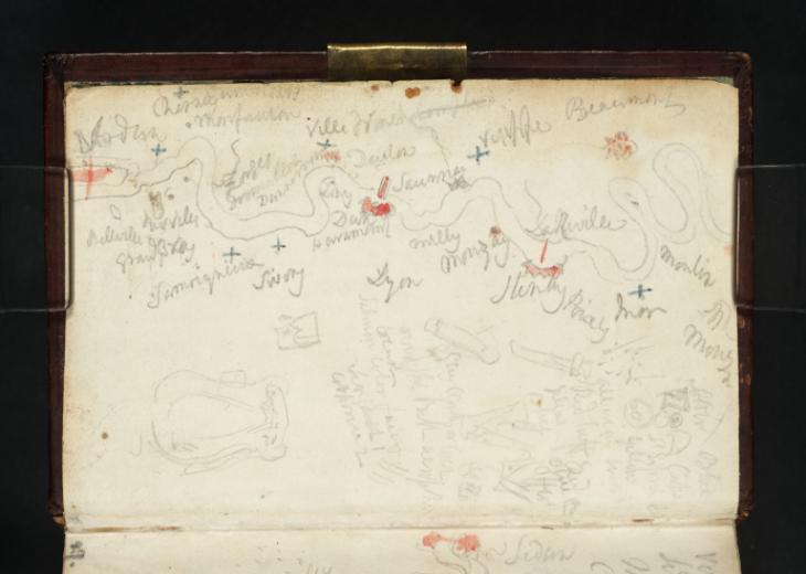 Joseph Mallord William Turner, ‘Sketch Map of the Meuse between Verdun and Mouzon; Other Notes and Sketches’ 1824