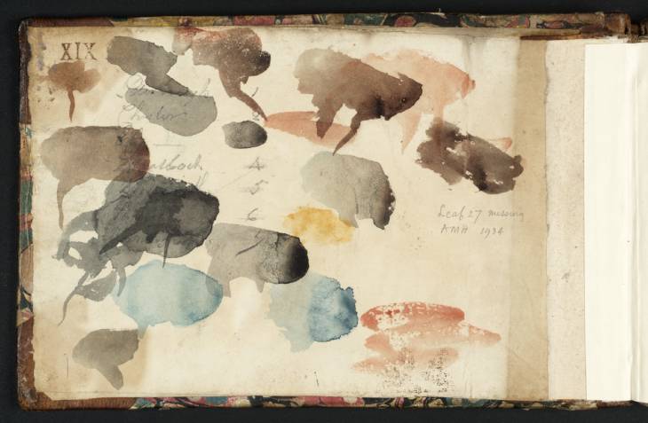 Joseph Mallord William Turner, ‘Colour Trials; a Loop’ 1794 (Inside front cover of sketchbook)
