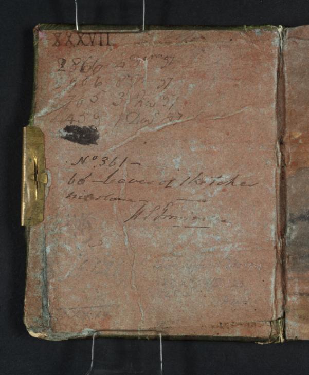 Joseph Mallord William Turner, ‘Inscription by Turner: Numbers and Dates’ ?1797 (Inside front cover of sketchbook)
