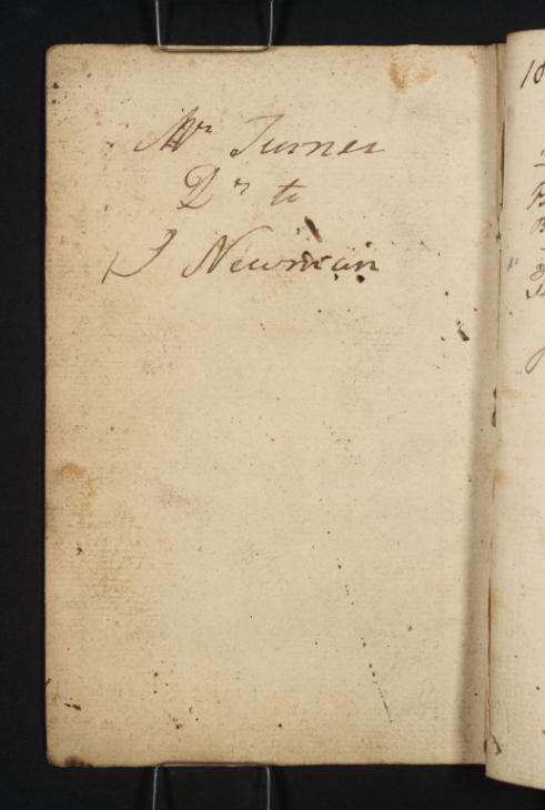 Joseph Mallord William Turner, ‘Inscription by Another Hand: Names’ 1801 (Inside back cover of sketchbook)