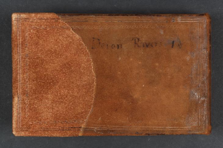 Joseph Mallord William Turner, ‘Inscription by Turner: Title of Sketchbook’ 1814 (Back cover of sketchbook)