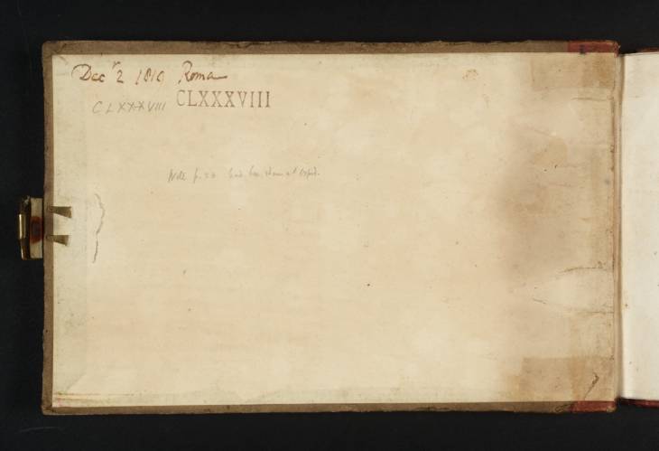 Joseph Mallord William Turner, ‘Inscription by Turner’ 1819 (Inside front cover of sketchbook)