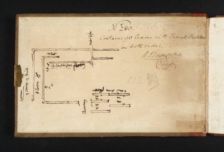 Joseph Mallord William Turner, ‘Diagram of a Building’ 1819 (Inside back cover of sketchbook)