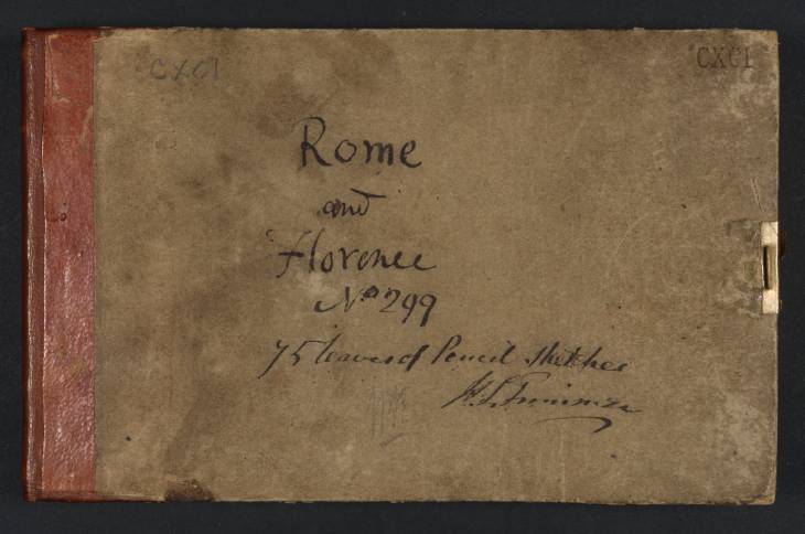 Joseph Mallord William Turner, ‘Front Cover of Rome and Florence sketchbook’ 1819 (Front cover of sketchbook)
