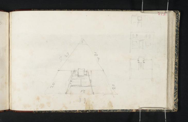 Joseph Mallord William Turner, ‘A Measured Diagram; Elevations and the Floor Plan of a House’ c.1823-4