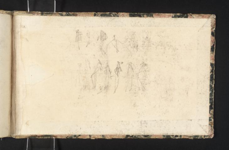 Joseph Mallord William Turner, ‘Sketches of Figures, or Possibly Sailing Boats’ c.1827 (Inside back cover of sketchbook)