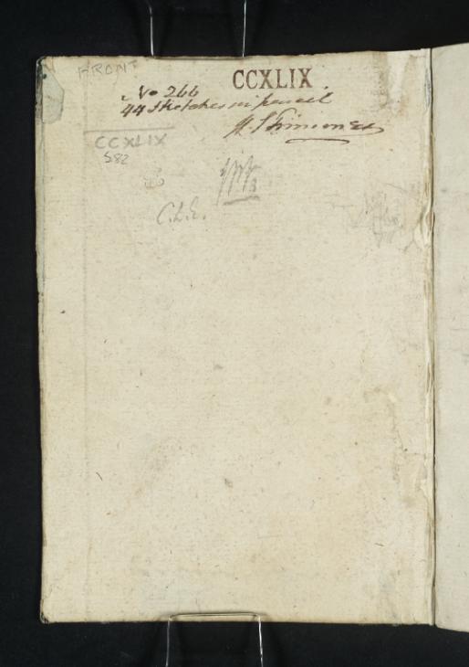 Joseph Mallord William Turner, ‘Executors' Notes’ 1826 (Inside front cover of sketchbook)