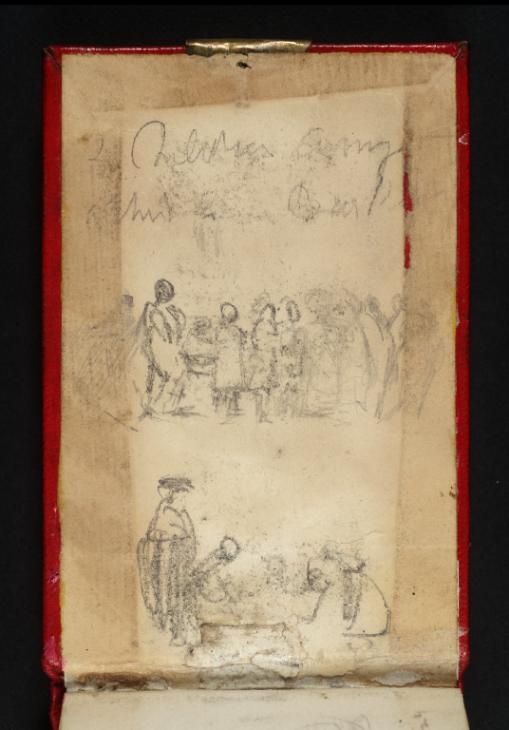 Joseph Mallord William Turner, ‘Groups of Figures’ c.1827-30 (Inside back cover of sketchbook)
