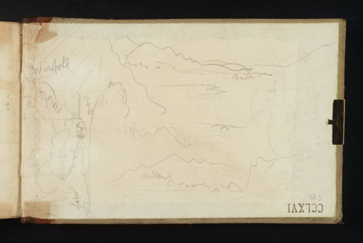 Joseph Mallord William Turner, ‘Sketches Made Near Keswick’ 1831 (Inside front cover of sketchbook)