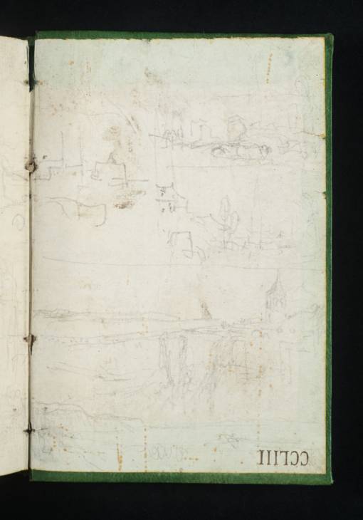 Joseph Mallord William Turner, ‘Town Scenes’ ?1829 (Inside front cover of sketchbook)