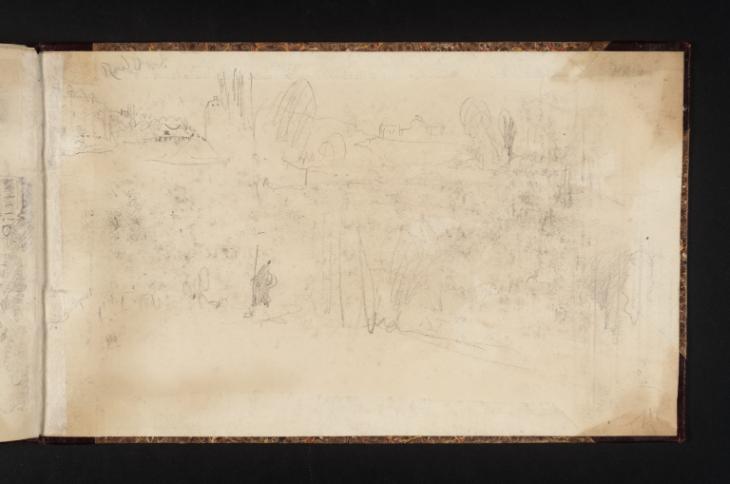 Joseph Mallord William Turner, ‘?Palace and Parkland’ 1839 (Inside back cover of sketchbook)