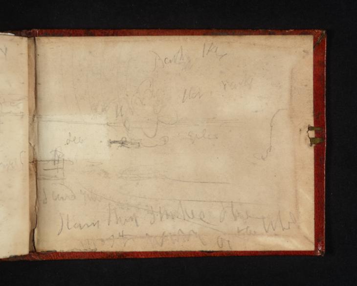 Joseph Mallord William Turner, ‘?A Steamer off Margate’ 1845 (Inside back cover of sketchbook)