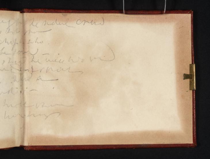 Joseph Mallord William Turner, ‘Inscription by Turner: ?Poetry’ c.1834-6 (Inside back cover of sketchbook)