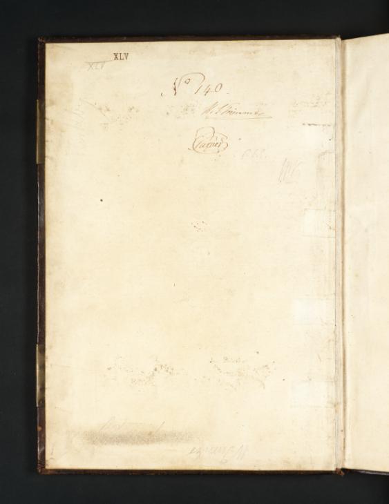 Joseph Mallord William Turner, ‘Inscriptions by Turner: The Artist's Name and Other Notes’ 1799 (Inside front cover of sketchbook)