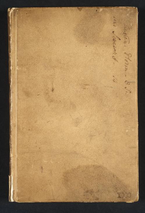 Joseph Mallord William Turner, ‘Inscription by Turner: Financial Notes’ 1840 (Front cover of sketchbook)