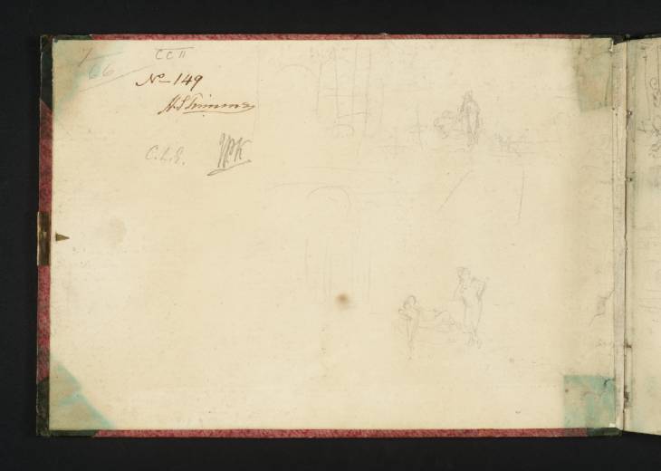 Joseph Mallord William Turner, ‘Two Groups of Figures’ 1822-3 (Inside back cover of sketchbook)