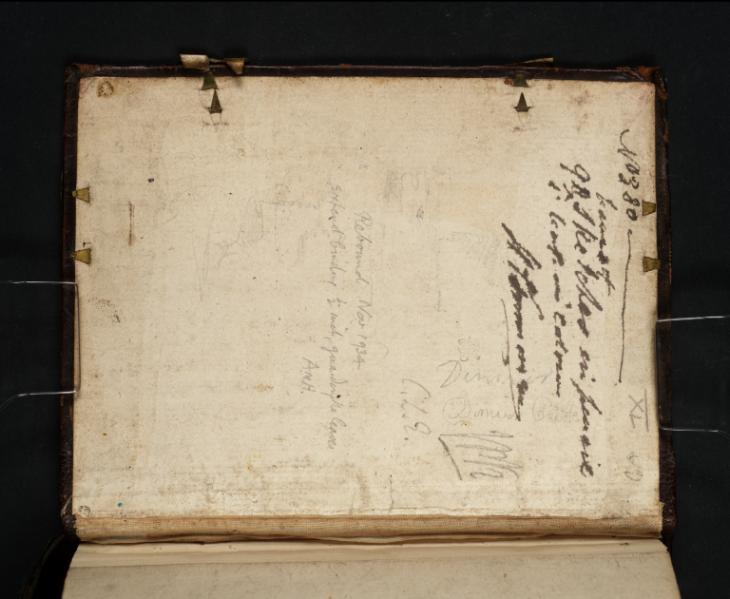 Joseph Mallord William Turner, ‘Dynevor Castle’ 1798 (Inside back cover of sketchbook)