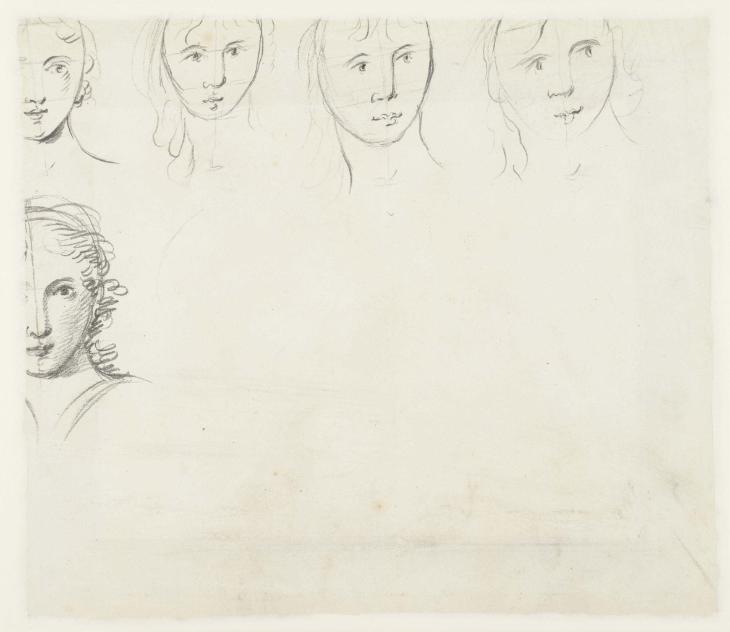 Unknown artist, Britain, formerly attributed to Joseph Mallord William Turner, ‘Schematic Studies of a Head’ c.1794-5