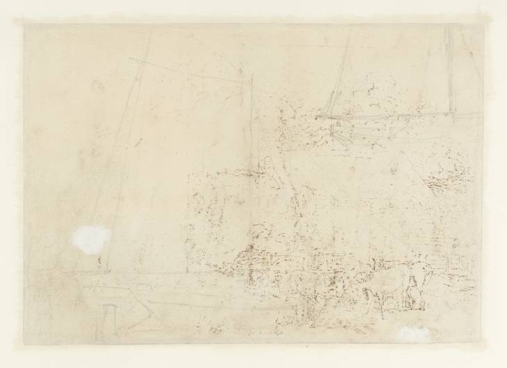 Joseph Mallord William Turner, ‘Two Boats with Sails Set; with Partial Offset of 'The Straw Yard' from the 'Liber Studiorum'’ circa 1806-7