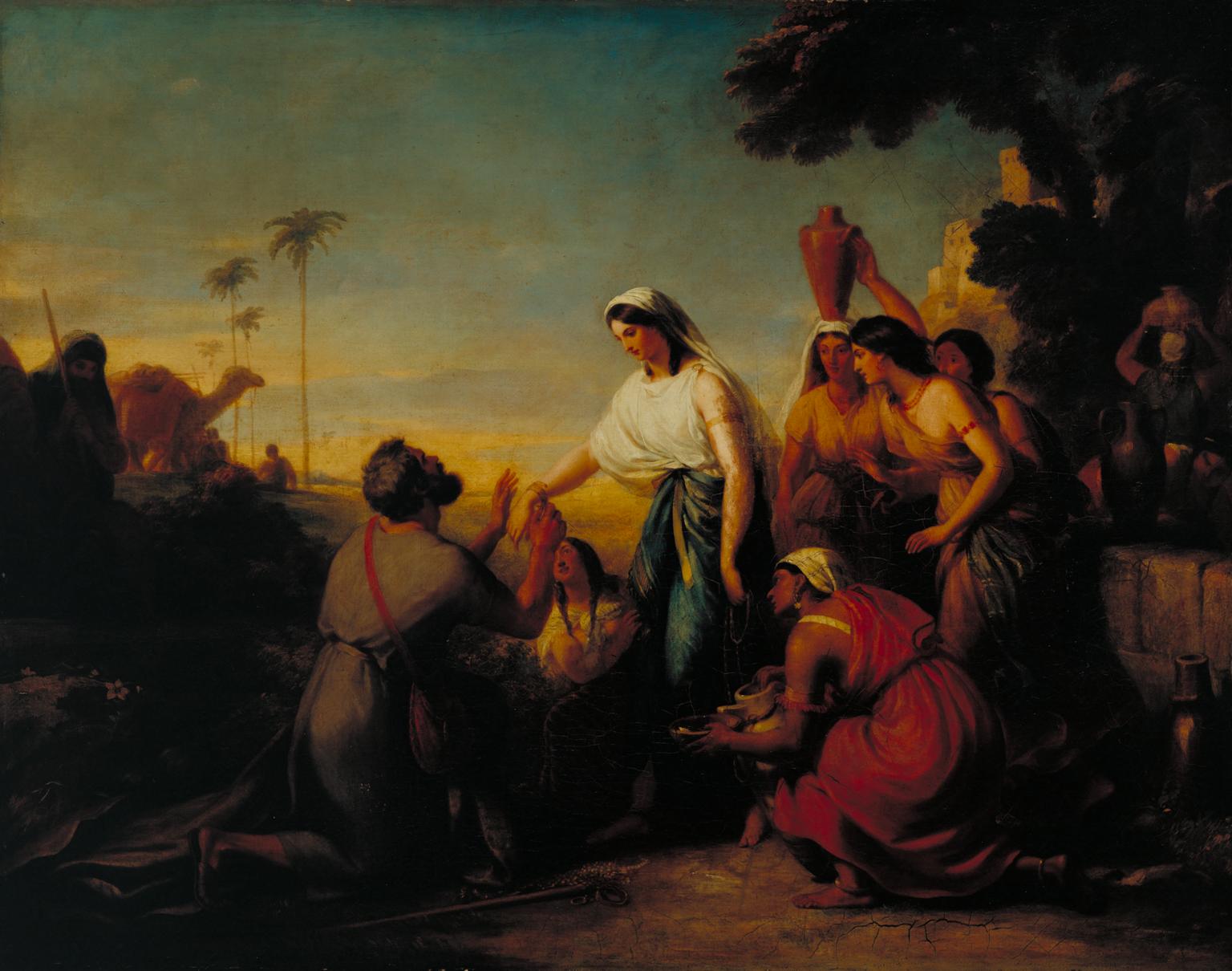 Rebecca and Abraham's Servant at the Well', William Hilton the Younger,  exhibited 1833 | Tate