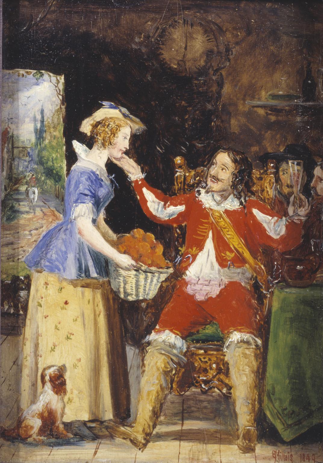 A Maid Offering a Basket of Fruit to a Cavalier