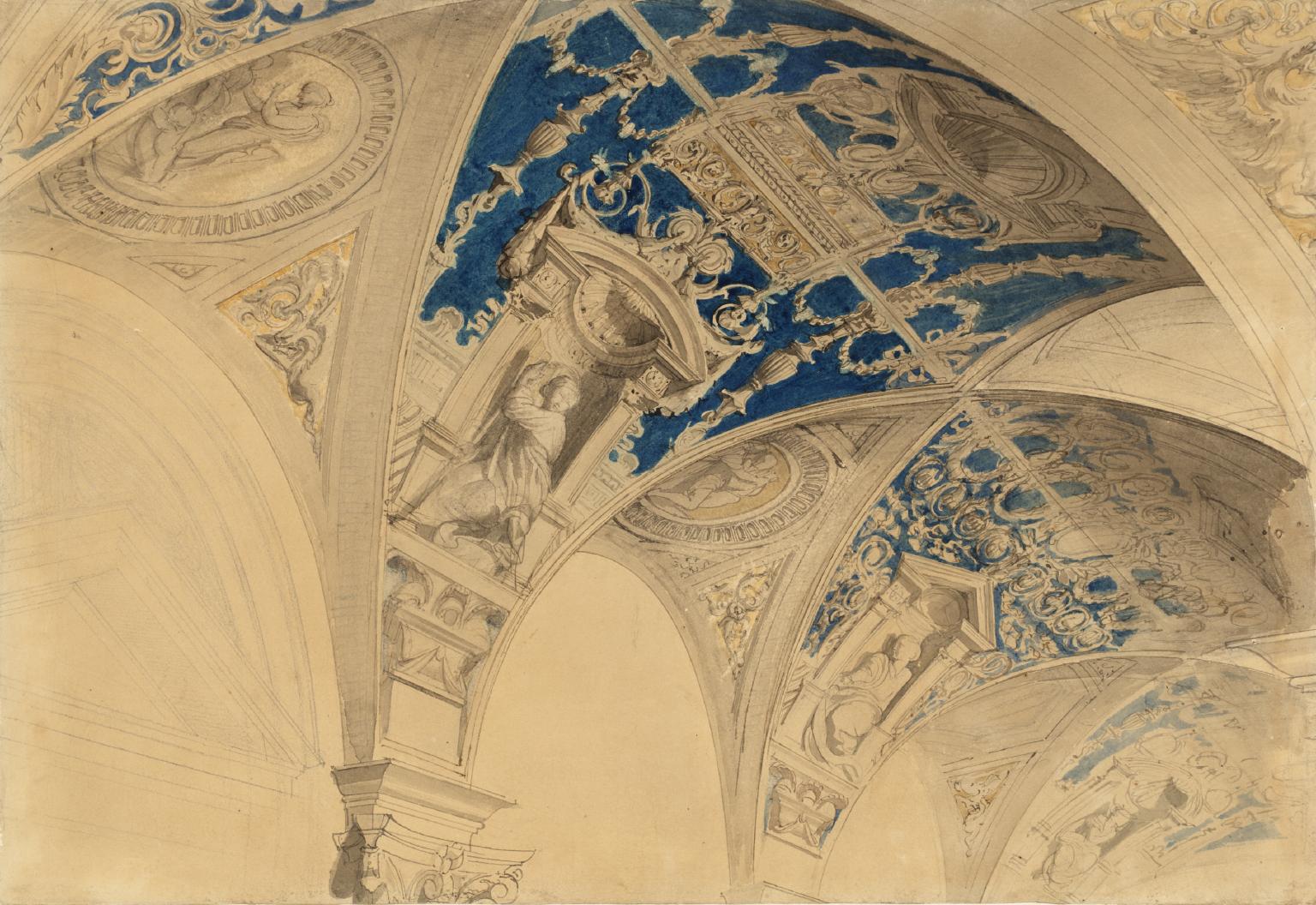 Design in Perspective for the Decoration of a Vaulted Corridor